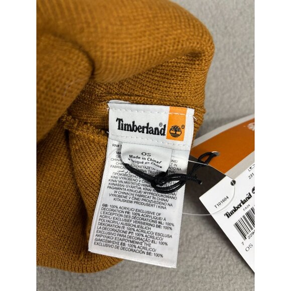 Timberland Women's Classic Tonal Patch Cuffed Beanie One Size Wheat (Brown) NWTs - Picture 5 of 6